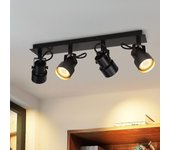 Zmh foco de techo negro - lámpara de techo vintage gu10 para cocina, salón y pasillo