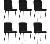 Pack 6 uds silla de comedor | silla de cocina terciopelo negro cfw35288