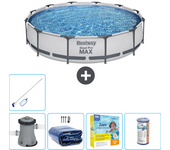 Paquete de piscina - bestway - alrededor - 366x366x76 cm + accesorios cb20