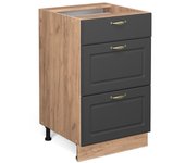 Vicco mueble bajo de cocina fame-line, antracita-oro, 50 cm sin encimera