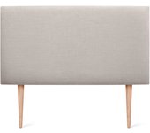 Dhome cabecero de lino natural liso con patas cabezal tapizado cama dormitorio moderno top trending (beige, 105cm)