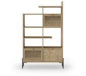 Librería 3 puertas y estantes india acabado roble/negro, 160cm(alto) 99.4cm(ancho) 29.5cm