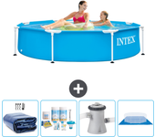 Paquete de piscina - intex - alrededor - 244x244x51 cm + accesorios cb1