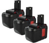 Vhbw 3x batería compatible con bosch gbh24vf, baccs 24v, gbh-24v, 52324b, gks 24v, gcm24v, gkg 24v herramienta (3000 mah, nimh, 24 v)