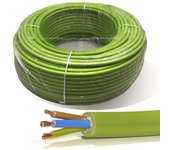 Cable electrico rollo 100 mtrs verde. manguera 3x1,5 mm² flexible libre de halógenos rz1-k (as) 1kv.