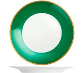 2x platos redondos porcelana esmeralda cm 32 fascia verde, h&h