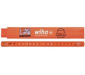 Wiha mètre pliant pour électricien longlife® 2 m métrique, 10 branches (42068) orange