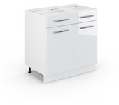 Vicco mueble bajo de cocina fame-line, blanco alto brillo, 80 cm sin encimera