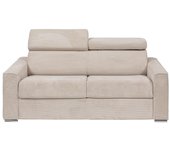 Sofá cama de 3 plazas y con apertura italiana de pana beige - cama de 140 cm - colchón de 18 cm - vizir