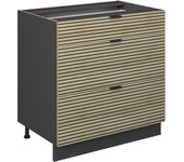 Vicco mueble bajo de cocina fame-line, panel de roble, 80 cm con 3 cajones, sin encimera