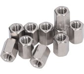 10 piezas de tuercas de acoplamiento hexagonales de acero inoxidable 304, tuerca de conexión hexagonal gruesa de varilla larga, rosca m10