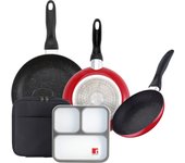 Pack de 3 sartenes san ignacio ø16cm ø20cm ø24cm + set hermético ultra fino con bolsa isotérmica