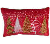 Cuscino arredo natalizio, cotone, rosso, 50x30x12cm