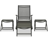 Set de muebles de jardín 3 piezas | conjunto de comedor | conjunto de descanso textilene aluminio negro cfw472375