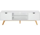 Soporte para tv homcom blanco 150x39x50 cm tablero de partículas