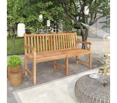 Vidaxl banco de jardín de madera maciza de teca 150 cm