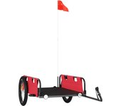 Remolque para bicicletas hierro y tela oxford rojo cfw88446