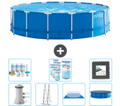 Paquete de piscina - intex - alrededor - 457x457x122 cm + accesorios cb43