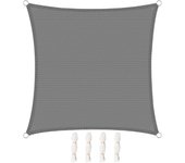 Vela de sombra rectangular, toldo con protección uv para patios y jardines al aire libre, 3 m x 3 m, gris