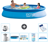 Paquete de piscina - intex - alrededor - 366x366x76 cm + accesorios a1011
