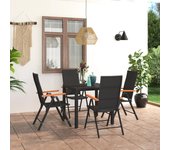 Juego de comedor para jardín 5 piezas | conjunto de jardín | muebles de jardín negro y marrón cfw24863