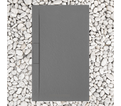 Plato de ducha 120x90 cm gris línea vulcano largo en resina y polvo de mármol con rejilla lateral en marmoresina - frascio