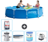 Paquete de piscina - intex - alrededor - 305x305x76 cm + accesorios a1649
