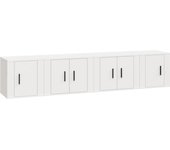 Set de muebles para tv 4 piezas madera contrachapada blanco