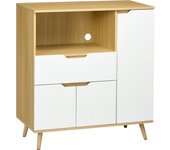 Aparador para microondas homcom melamina de madera blanco 90x40x98.5 cm 835-905v00wt