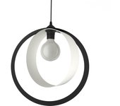 Lumicom | nucleo lámpara pendiente, 1x e27, max 42w, metal, negro mate/blanco mate, d.40cm