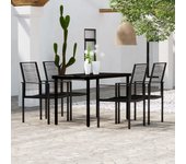 Juego de comedor para jardín 5 piezas，conjunto de comedor de exterior，conjunto de jardín negro cfw505826