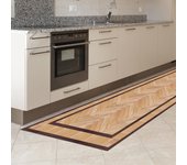 Tapetes de cocina de vinilo antideslizantes parquet anticuado 60x300 cm