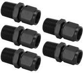 Adaptador de 5 piezas de 6an hembra a 3/8 npt macho de aleación de aluminio negro, adaptador de manguera recto de 6an a 3/8 npt de fácil reemplazo