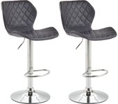 Set de 2 taburetes cork en simil cuero negro|cromado