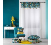 Visillo arenado estampado floral
