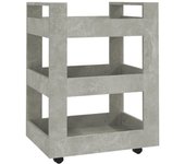 Carrito de cocina，estantería de cocina, carrito de servir madera contrachapada gris hormigón 60x45x80cm cfw25983