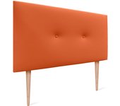 Dhome cabecero de polipiel liso con botones y patas tapizado de alta gama cabezal lujo cama dormitorio moderno acolchado (naranja, 105cm)