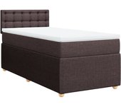 Cama para adulto | cama individual | cama box spring con colchón tela marrón oscuro 90x200 cm cfw43809