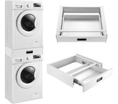 Marco de instalación universal con estante extraíble para lavadoras y secadoras [en.casa]®