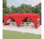 Maison exclusive - carpa para fiestas plegable con paredes laterales rojo 3x6 m