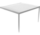 Kokoon 2 - pérgola bioclimática perpendicular adosada (blanco - 4,576m x 3,50m)