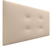 Dhome cabecero de polipiel premium pro con 2 hileras de botones cabezal tapizado cama lujo (beige, 105cm)