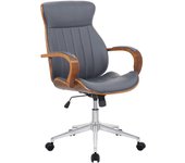 Silla de oficina melilla nogal/piel sintética gris