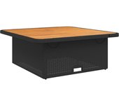 Mesa de jardín madera de acacia y ratán pe negro 110x110x71 cm