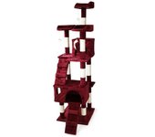 Rascador para gatos de 170 cm con cuerda de sisal, rascador, plataforma de juegos, rojo 16_0000022