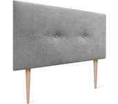 Dhome cabecero de tela aqualine pro con patas cabeceros cabezal tapizado cama lujo (gris, 105cm)