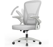 Rattantree silla de oficina ergonómica - con ruedas - soporte lumbar respaldo regulable - altura regulable - gris