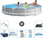 Paquete de piscina - intex - alrededor - 366x366x76 cm + accesorios a1953