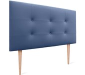 Dhome cabecero de cama acolchado capitoné 8cm de grosor. cabezal tapizado polipiel con patas cabeceros de cama (azul, 105cm)