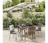 Set comedor de jardín 5 piezas，conjunto de comedor de exterior，conjunto de jardín con cojines ratán sintético gris cfw669448